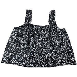 On 34th Black & White Printed Tank Top XXL Cotton/Modal Blend Womens Sleeveless